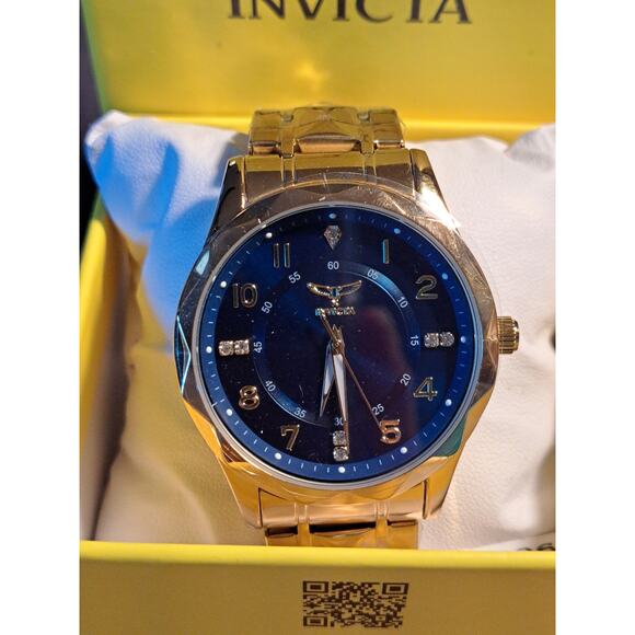 INVICTA Men's Specialty Watch 69020 Gold Tone Metal and Blue - Picture 2 of 2